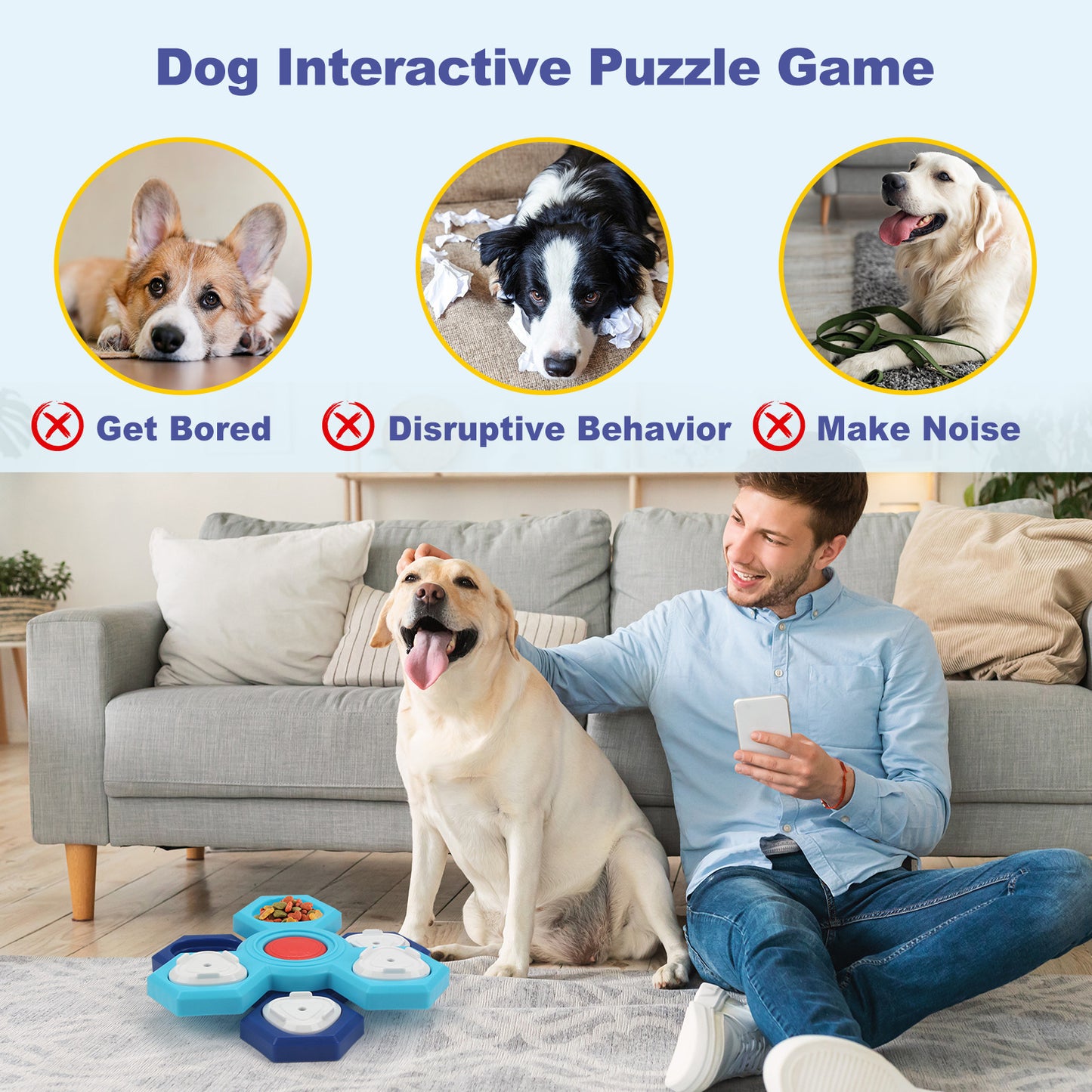 Interactive 4-Layer Slow Feeder Dog Bowl
