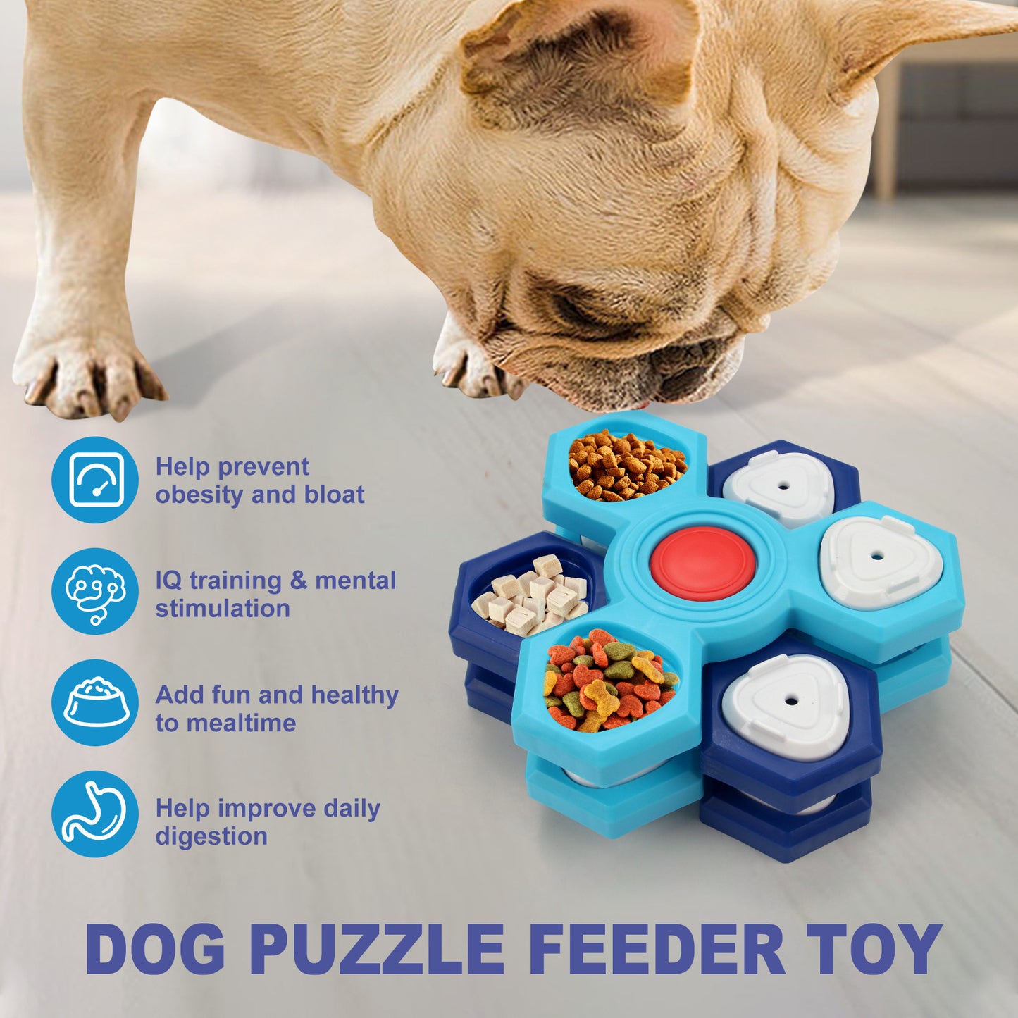 Interactive 4-Layer Slow Feeder Dog Bowl