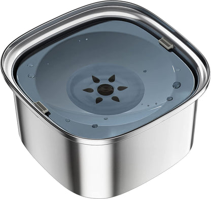 Pet Stainless Steel Water Bowl Large Capacity Floating