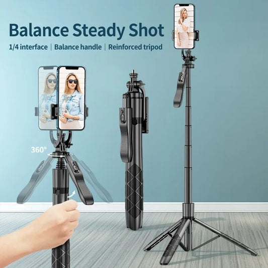 Bluetooth Selfie Stick Stabilizer with Light