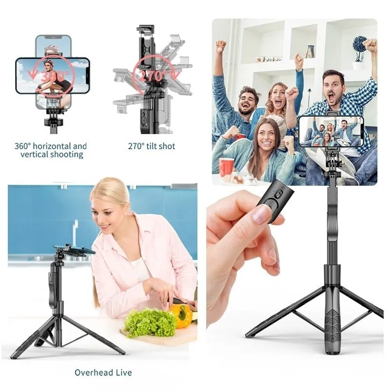 Bluetooth Selfie Stick Stabilizer with Light