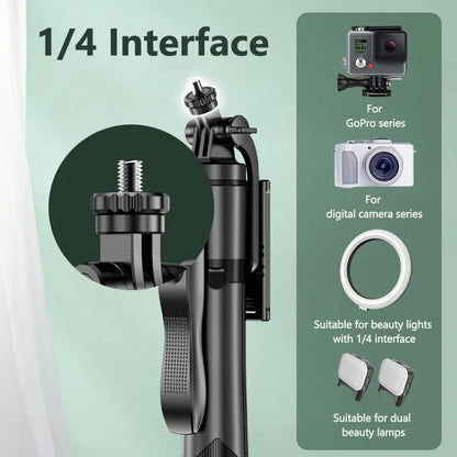 Bluetooth Selfie Stick Stabilizer with Light